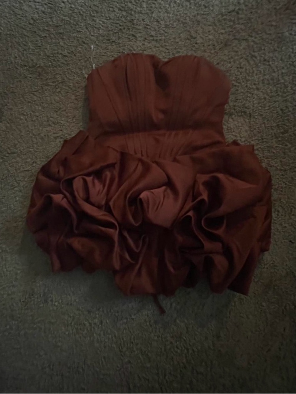 Fashion Nova Strapless Rust Satin Corset Mini Dress - Picture 3 of 3